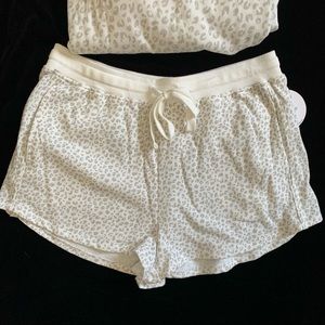 NWT Pink Rose Leopard Print Terry Shorts XL